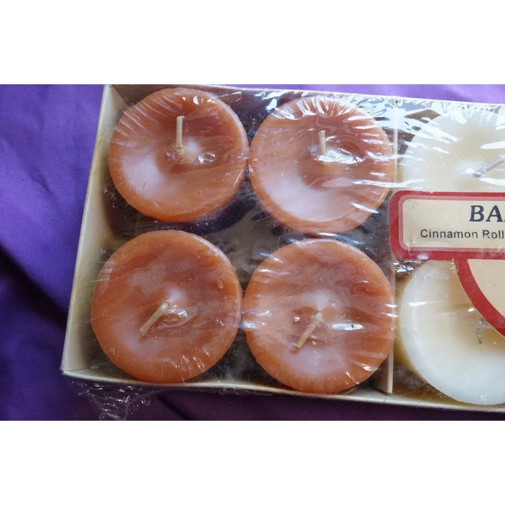 Waccents 12 CANDLE Votive Bakery Box Gingerbread, Cinnamon Roll, Vanilla VTG